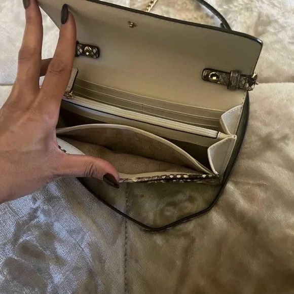 Michael Kors Python Pattern Crossbody Bag with Gold Chain - Picture 2 of 2